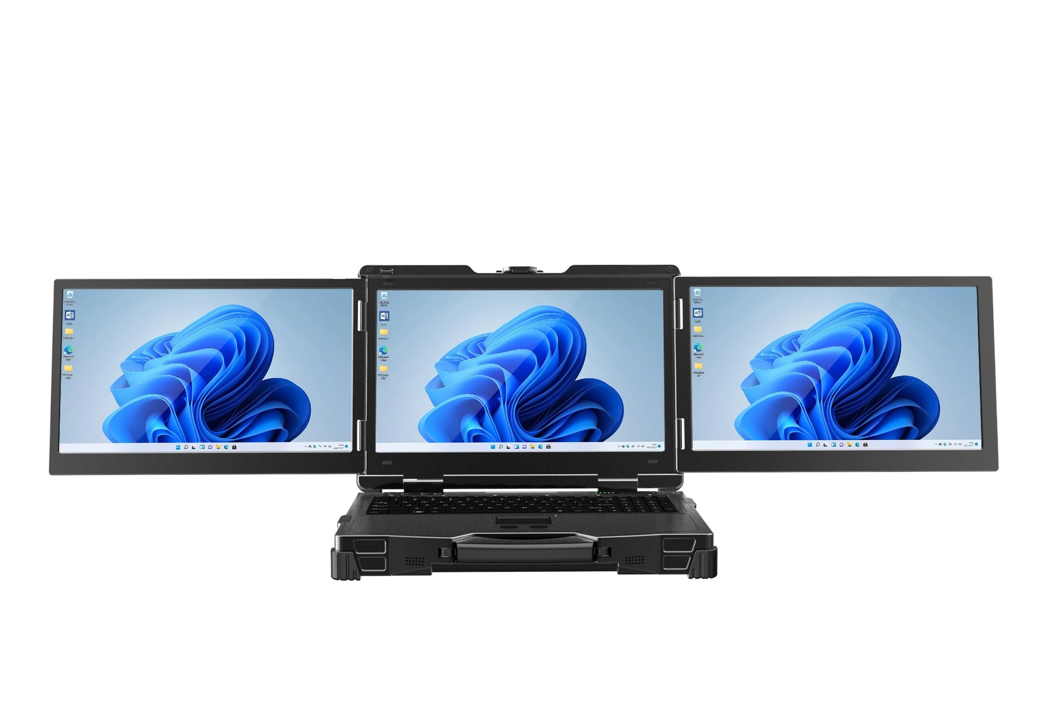 Laptop robusto con triplo schermo da 15,6 pollici