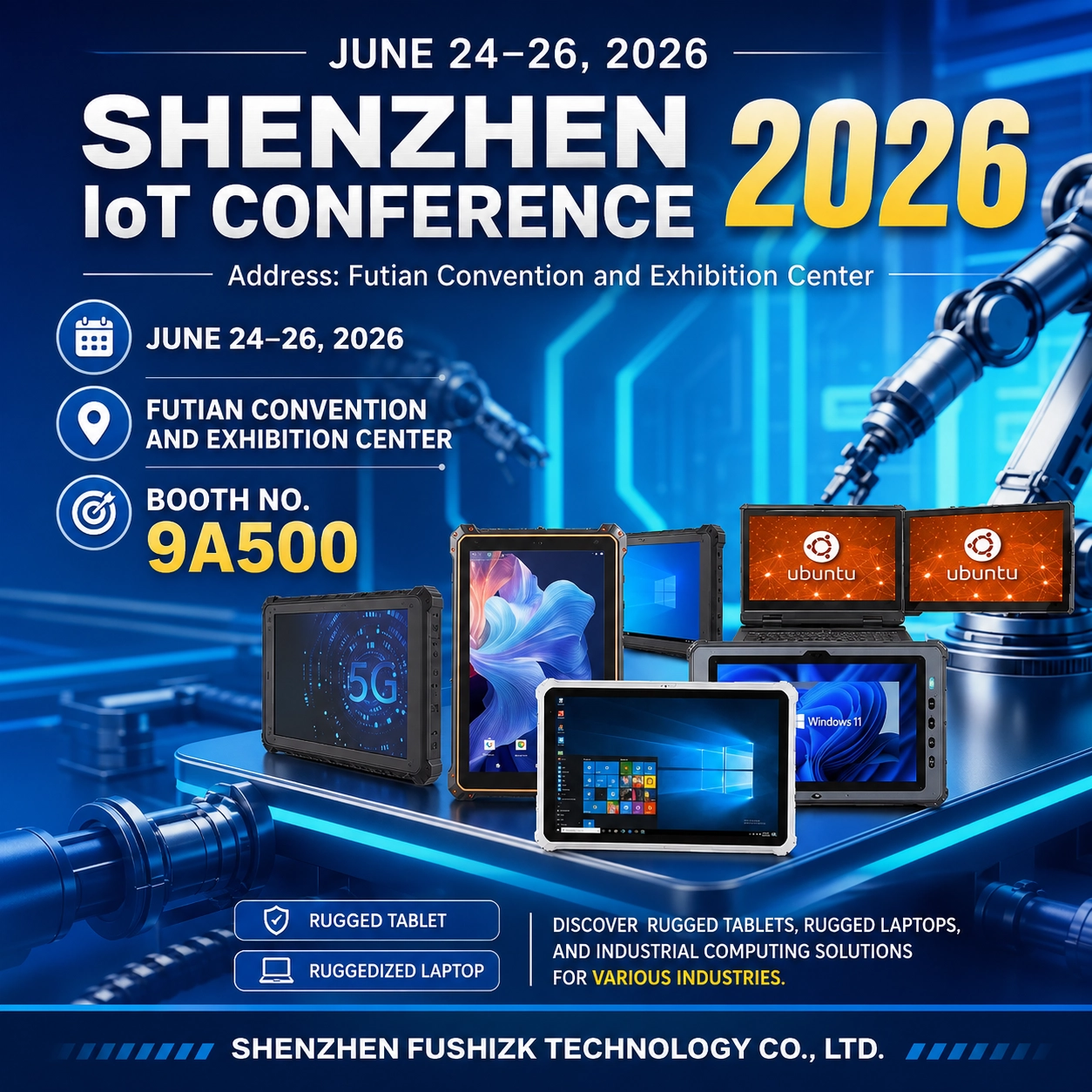 FUSHi TECH presenter&agrave; tablet e laptop robusti alla conferenza IoT di Shenzhen 2026